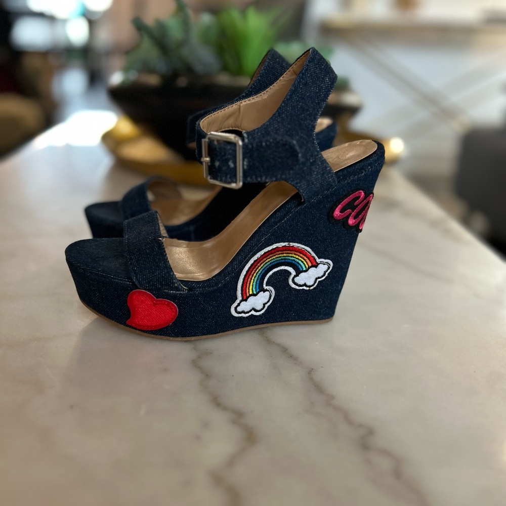 BAMBOO Denim Retro Vibe Style Wedges – Size 36/6, Trendy & Comfortable